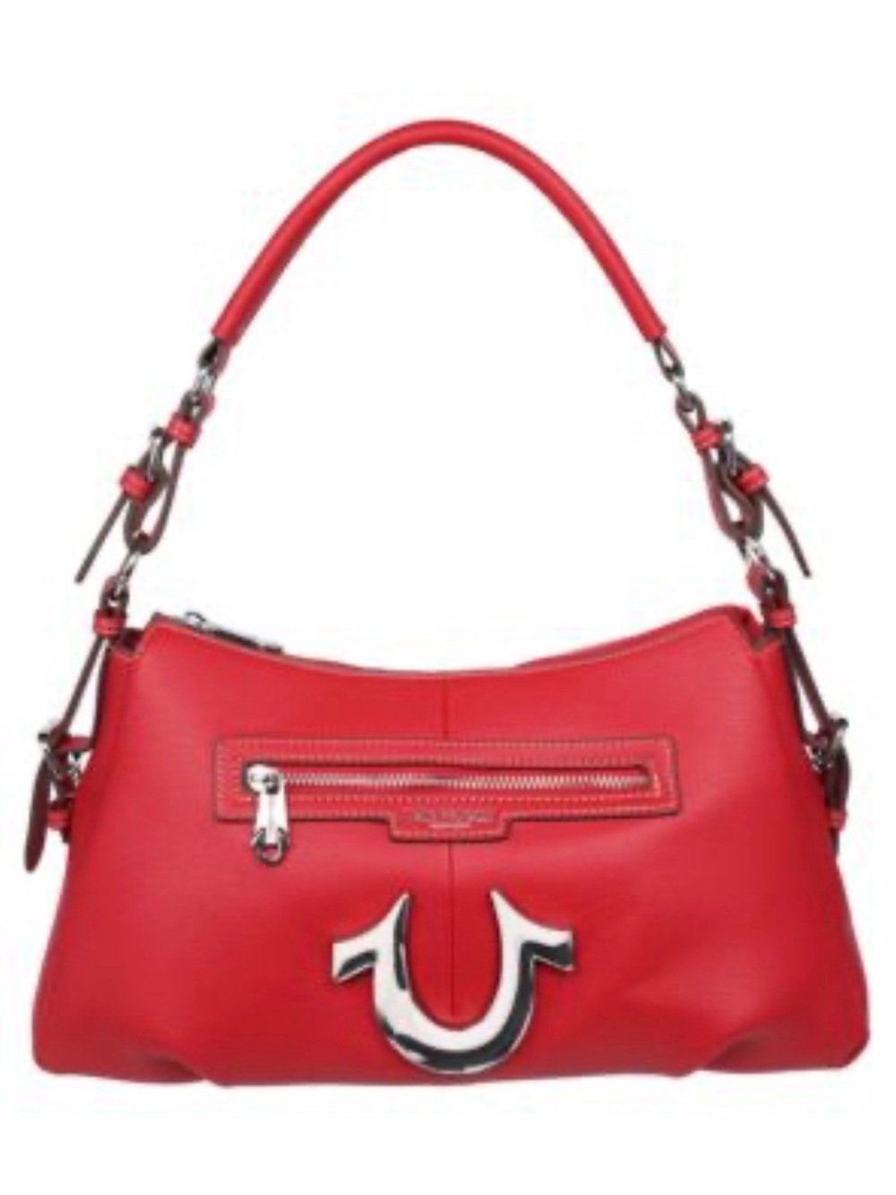 NWT True Religion, Small, Red,  Zip Chain Soft Satchel